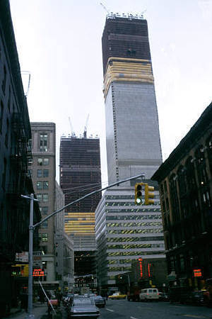 The New York World Trade Center during construction, 1970.